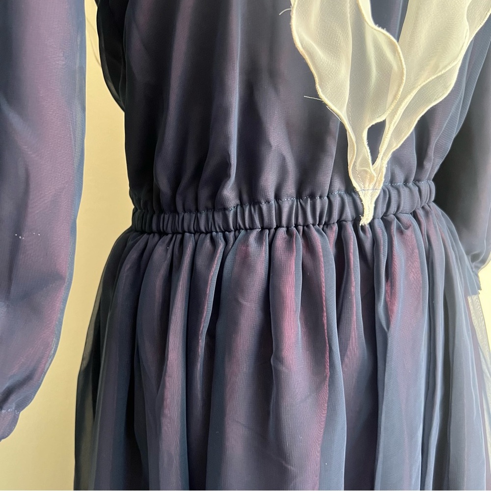 1970s Chiffon Sailor Style Formal Maxi Dress - Picture 4 of 8